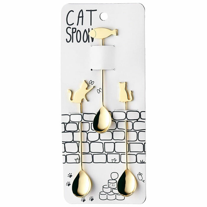 『キャットスプーン3pcゴールド』