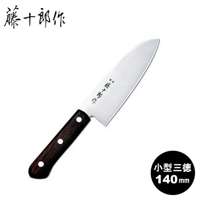 『藤十郎作　ローズ柄　3本鋲庖丁シリーズ 小型三徳140mm』［富士カトラリー］【包丁 ほうちょう ステンレス 三徳 調理器具 キッチン 雑貨】