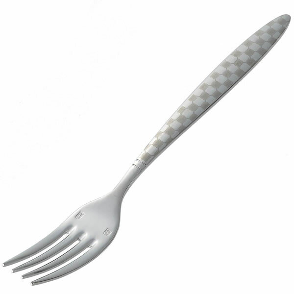 『トーダイ パッシー 菊市松 白 テーブルフォーク』＜レーザーマーキング＞【カトラリー テーブル キッチン フォーク】【メール便対応】