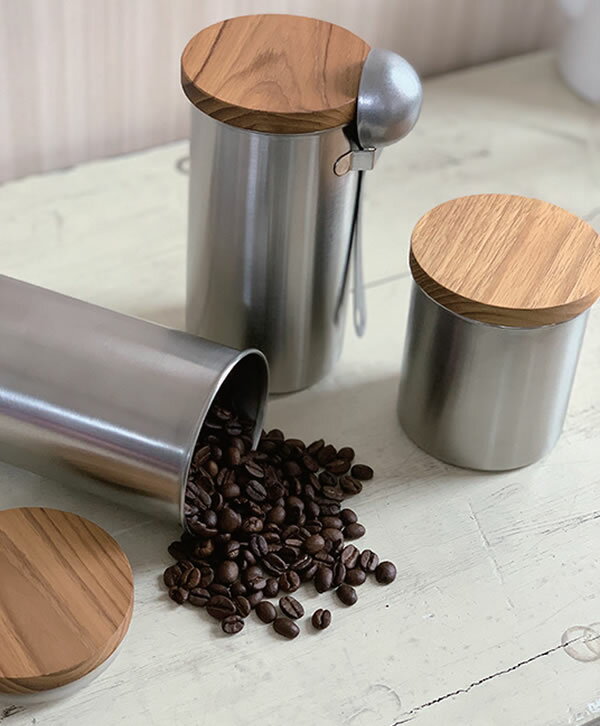 『ステンレス コーヒーキャニスター サテン L...の紹介画像3