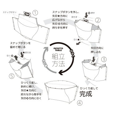 【ポイント10倍】【送料無料】折り畳み式テーブル PATATTO TABLE 折りたたみ かわいい 円形 キャンプ 軽い 収納 一人暮らし サイドテーブル パタット テーブル ハイキング ホームパーティー 運動会 インドア アウトドア 軽量 おしゃれ 収納 防災 グッズ 10P03Dec16