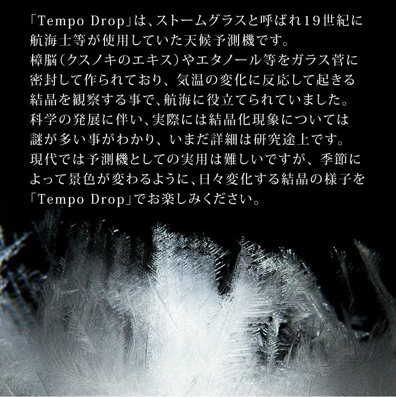 【彫刻無料】テンポドロップ ドーン Tempo Drop Dawnストームグラス ウォルナット 100percent 名入れ グレー 北欧 インテリア 天気予報 オブジェ 置物 飾り 結晶 おしゃれ 雑貨 ガラス デザイン 母の日 父の日 プレゼント 記念 贈り物 誕生日 結婚祝い ギフト [3]