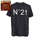 【10%OFFクーポン 期間限定】ヌメロ ヴェントゥーノ N°21 Tシャツ 25SU F051 6328 ブラック メンズ