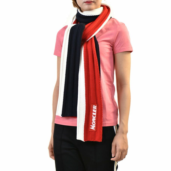 爆安納得できる割引 26 216 ニットマフラー Moncler 26 216 090 レディースマフラー ストール E2 モンクレール ウール モンクレール メンズ トリコロール 091 455 レッド レディース ラスト1点 サンエー 世界の一流品 モンクレール マフラー