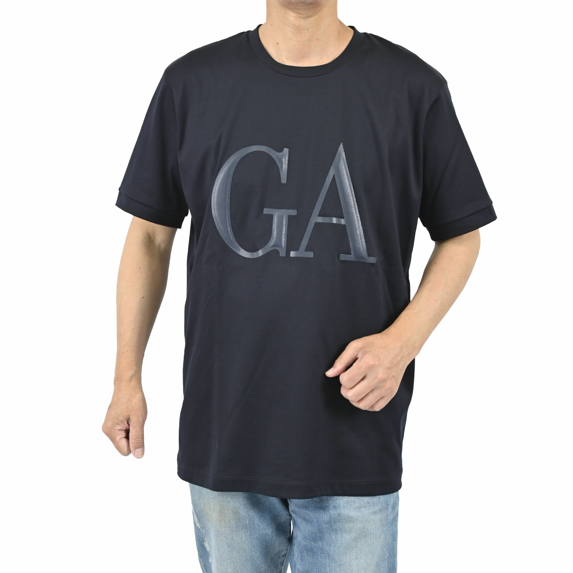 ジョルジオ アルマーニ GAロゴTシャツ GIORGIO ARMANI 3KSM78 SJXDZUBUV ネイビー メンズ 　