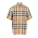 バーバリー 【5%OFFクーポン対象 期間限定】バーバリー BURBERRY 半袖シャツ 8051073 A7028 ベージュ メンズ 【限定価格】 【ラスト1点 サイズS】