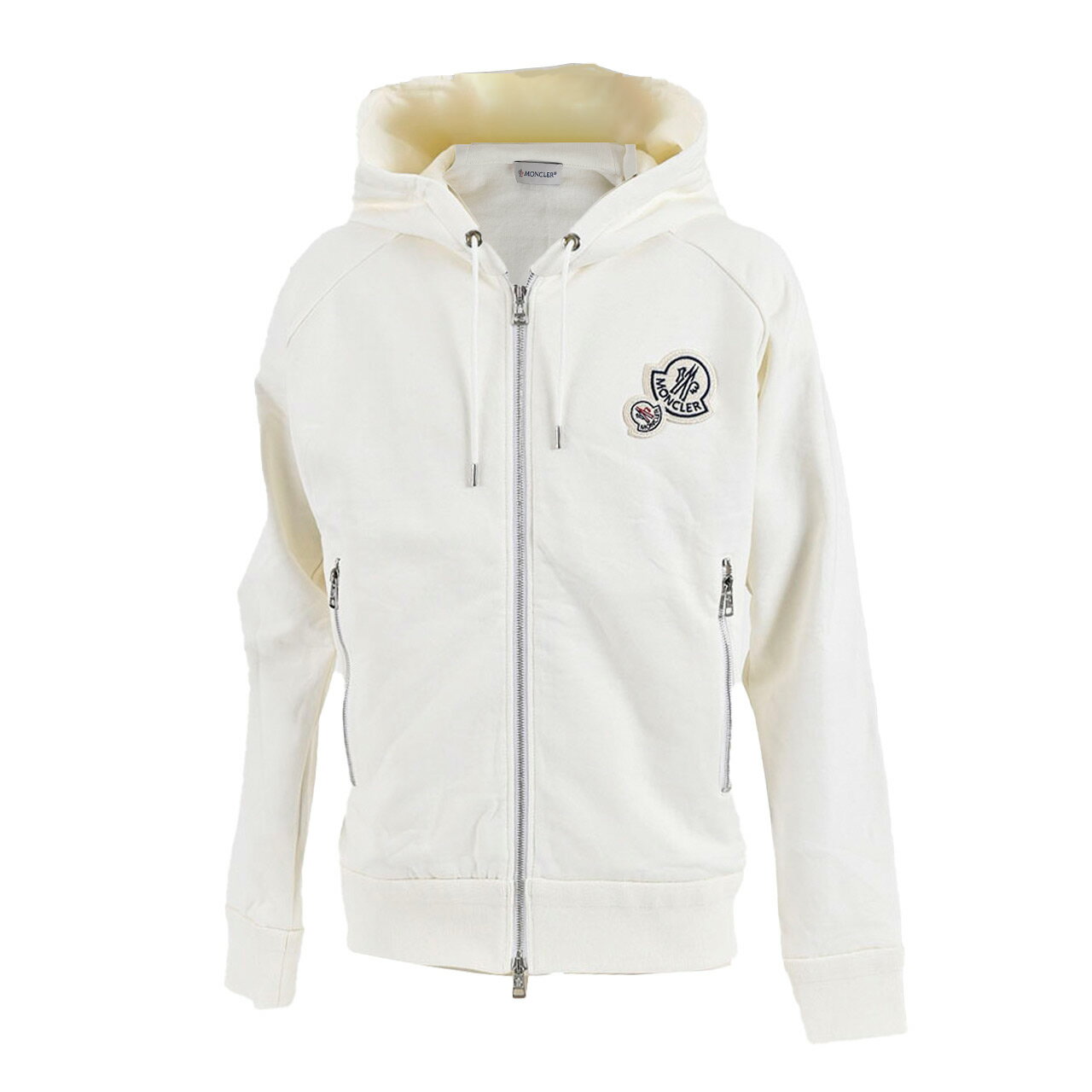 モンクレール MONCLER ジップアップパーカー D2 091 8401000 80451 034 ワケアリ ホワイト レディース