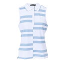 【10%OFFクーポン対象】 ジーフォア G FORE ポロシャツ OFFSET STRIPE G4LF23K681 SNOW ホワイト レディース ゴルフ