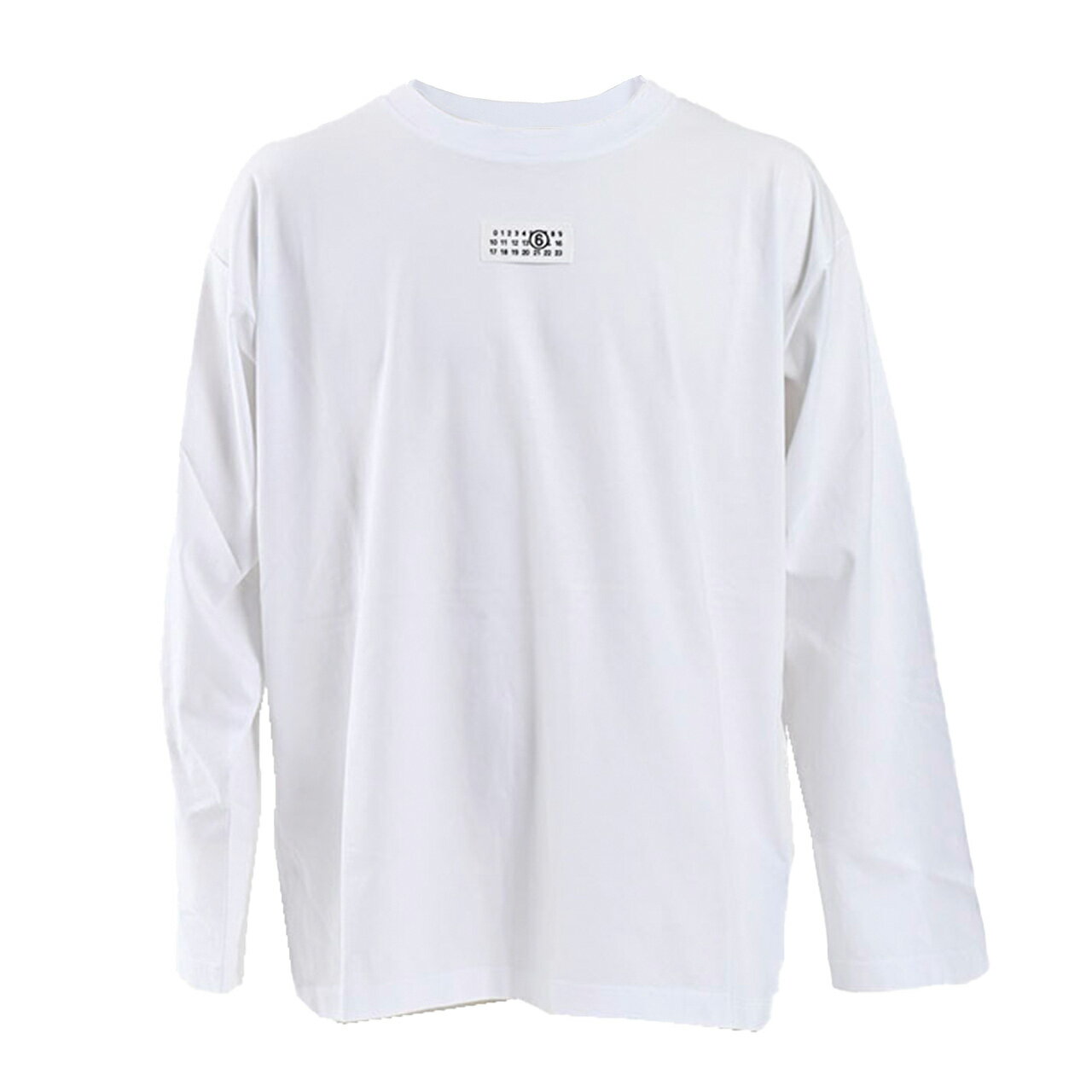 エムエムシックス メゾン マルジェラ MM6 Maison Margiela クルーネック長袖Tシャツ S24312 SH0GC0007 100 ホワイト メンズ