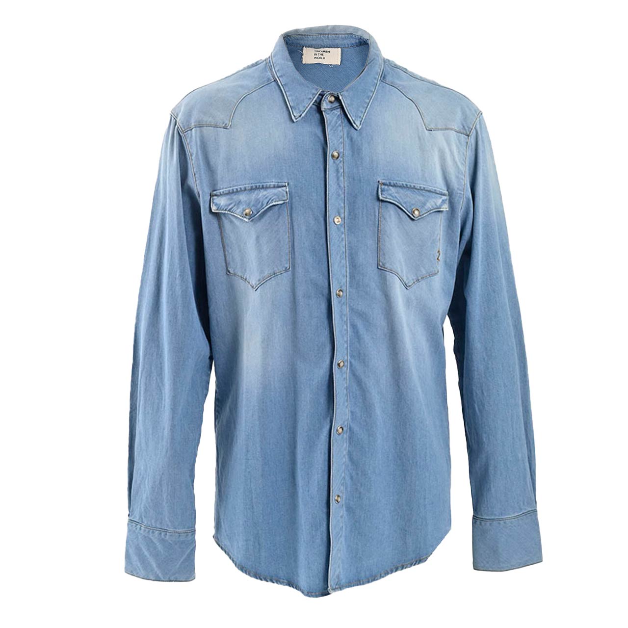 トゥーマンジーンズ TWO MEN JEANS デニムシャツ KUSTER BC420 ライトブルー メンズ 【ラスト1点 54サイズ】