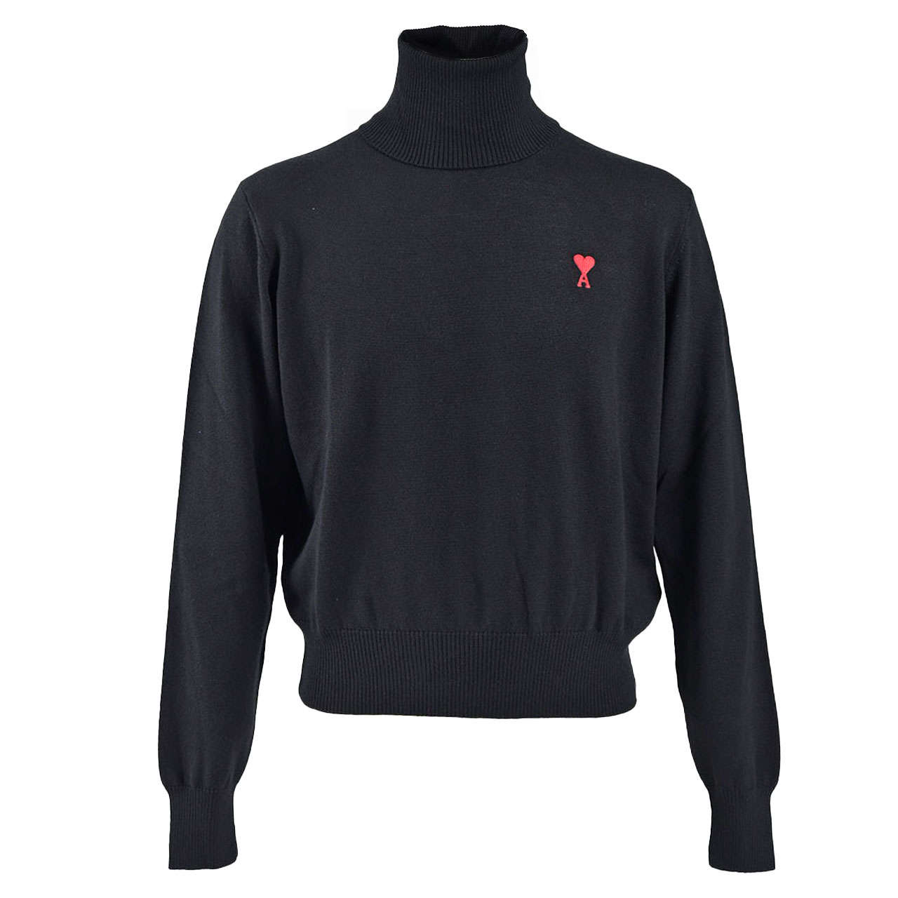 アミ AMI ハイネックセーター FKS411 KN0025 001 ブラック メンズ 【ラスト1点 Sサイズ】