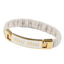 【10%OFFクーポン対象】ミュウミュウ MIUMIU ブレスレット 5IB425 2F32 01 BIANCO ホワイト レディース