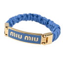 【10%OFFクーポン対象】ミュウミュウ MIUMIU ブレスレット 5IB425 2F32 01 ONDA ブルー レディース