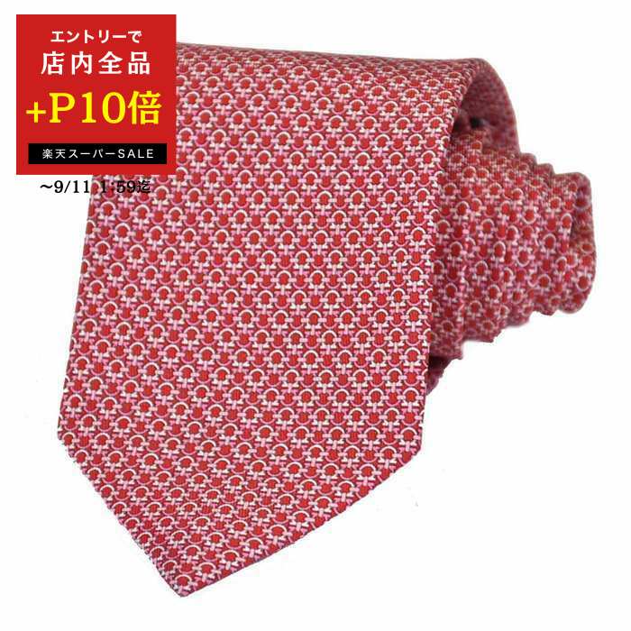꧁極美品꧂ サルヴァトーレフェラガモ ネクタイ ナロータイ ガンチーニ レッド Salvatore Ferragamo ネクタイ ガンチーニ柄 レッド - メルカリ