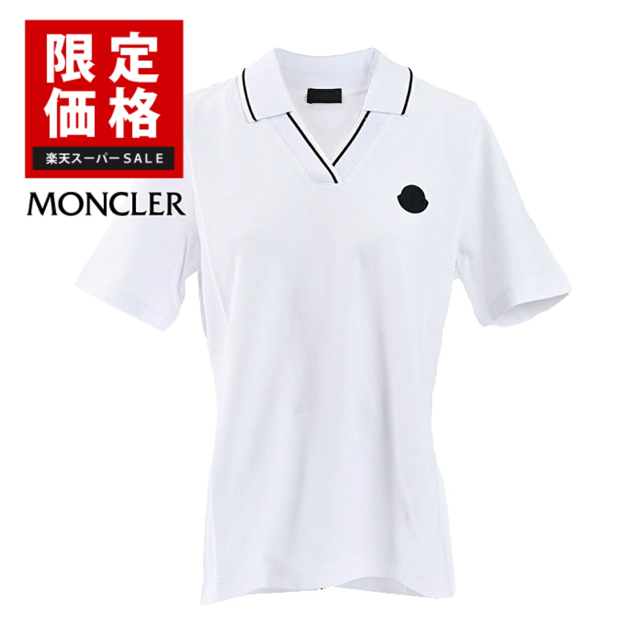 モンクレール MONCLER ポロシャツ 8A000 01 899TW 001 ホワイト レディース ゴルフ FTS 【楽天スーパーSALE 限定価格】