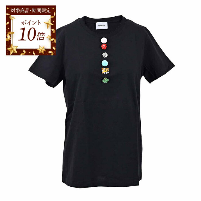 【ポイント10倍 期間限定】 ドンダップ DONDUP Tシャツ S007 JF049D Q37 ブラック レディース
