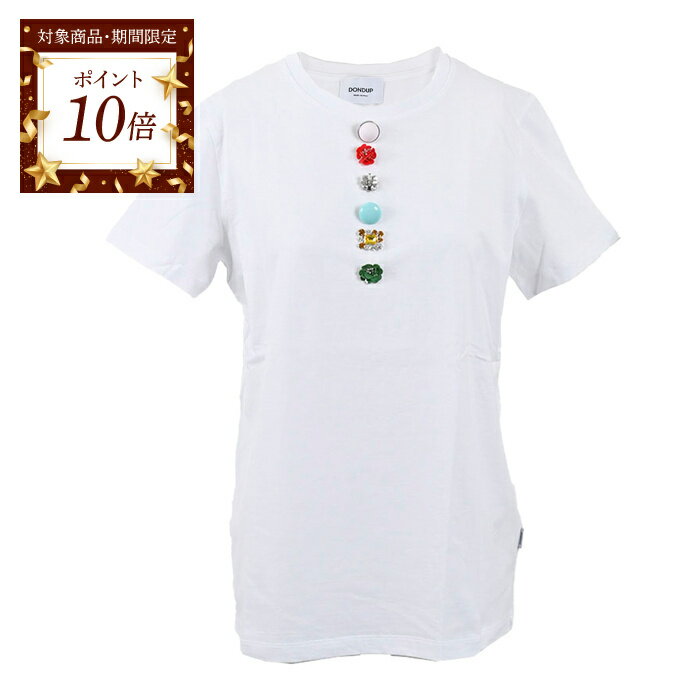 【ポイント10倍 期間限定】 ドンダップ DONDUP Tシャツ S007 JF049D Q37 ホワイト レディース 【ラスト1点 Sサイズ】