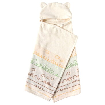 Hoppetta ホッペッタ poski(ポスキィ) オーガニックコットン バスポンチョ〜新生児からキッズまで、長く使えるタオル素材のフードつきポンチョ。バスタオルやバスローブとして使用できます。