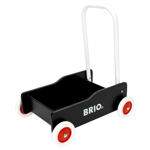 BRIO ブリオ 手押し車（黒）〜BRIOの赤ちゃんの木のおもちゃシリーズ。クラシック...