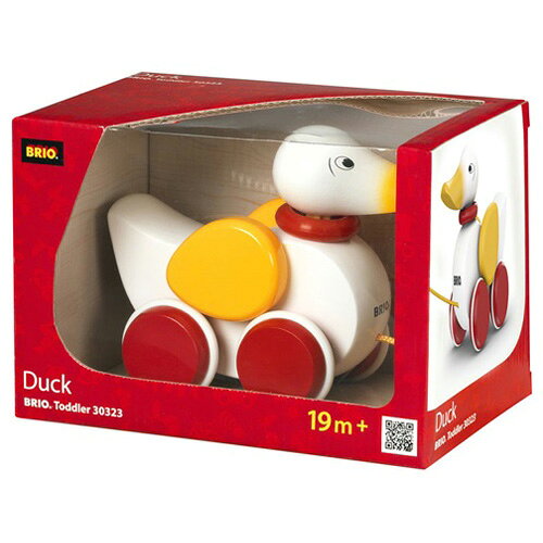 BRIO ブリオ プルトイ BRIOダック（白）〜BRIOの赤ちゃんの木のおもちゃシリーズ。...