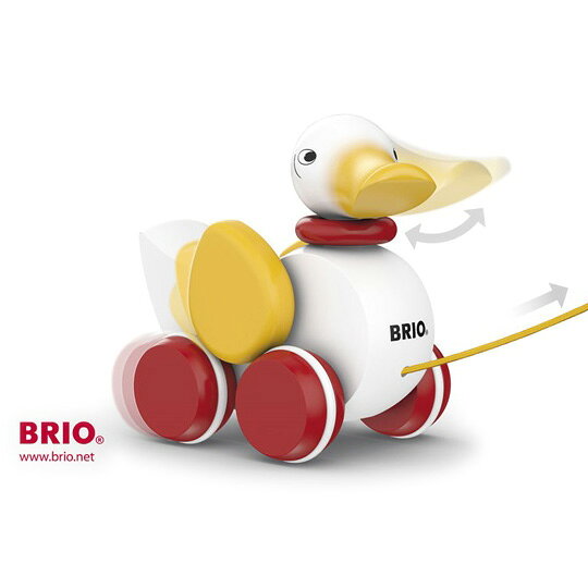 BRIO ブリオ プルトイ BRIOダック（白）〜BRIOの赤ちゃんの木のおもちゃシリーズ。...