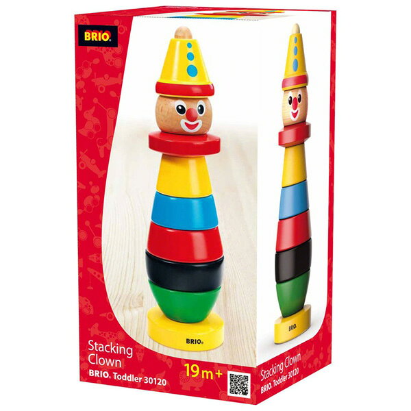 木のおもちゃ ユーロバスのBRIO ブリオ BRIOクラウン〜BRIOの赤ちゃんの木のおもちゃシリーズ。BRIOの代表的なベストセラーの木製スタッキングトイです。(30120)｜アングル2