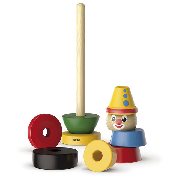 木のおもちゃ ユーロバスのBRIO ブリオ BRIOクラウン〜BRIOの赤ちゃんの木のおもちゃシリーズ。BRIOの代表的なベストセラーの木製スタッキングトイです。(30120)｜アングル3