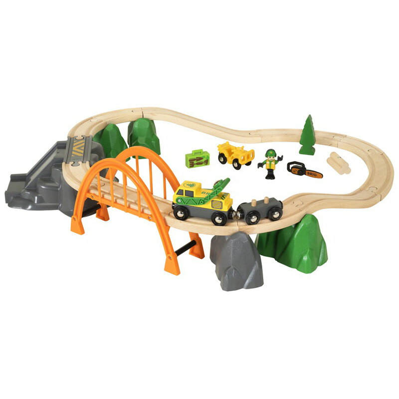 BRIO ブリオ レールウェイセット ランバーレールセット〜BRIOの大人気玩具・木製レールセットシリーズ！製材所がモチーフのランバー・シリーズの木製レールセットです。24ピース。【誕生日プレゼント 1歳半 2歳 3歳 男の子 木のおもちゃ 知育玩具 クリスマス 子供】