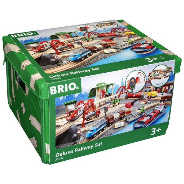 BRIO ブリオ レールウェイセット レール＆ロードデラックスセット〜BRIOの大人気玩具・木製レールセットシリーズ！デラックスなBRIOレールウェイのコンビネーションセット。87ピース。【誕生日プレゼント 1歳半 2歳 3歳 男の子 木のおもちゃ 知育玩具 クリスマス 子供】