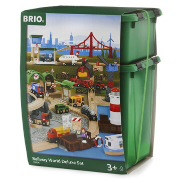 BRIO ブリオ レールウェイセット ワールドデラックスセット〜BRIOの大人気玩具・木製レールセットシリーズ！BRIO Worldの世界観を楽しめるデラックスなレールセット。103ピース。【誕生日プレゼント 1歳半 2歳 3歳 男の子 木のおもちゃ 知育玩具 クリスマス 子供】