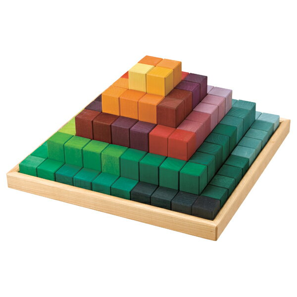 Grimm's Spiel & Holz Design グリムス社 にじのステップブロック 100P〜ドイツ、グリムス社の色彩と基尺が整ったブロック積み木。規則な5種類の長さでセットになっています。(M42090) 1