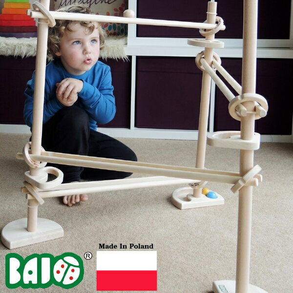Bornelund ボーネルンド BAJO バヨ マーブルラン3タワー BorneLund（ボーネルンド）BAJO バヨ社の 男の子 女の子の3歳 4歳 5歳の誕生日やクリスマスプレゼントにオススメの ヨーロッパ（ポーランド製）の木のおもちゃです。(BAJ99710)