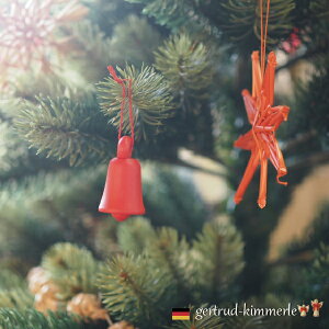 Kimmerle キマール社 クリスマス 木製オーナメント 赤いベル 4cm