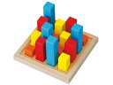 平和工業 パズル道場 ビルディング〜出題の条件に合うように16個のマスに『1-4階建ての16個のビル』を建てるパズルゲームです。立体的な感覚を養う脳トレ知育玩具です。