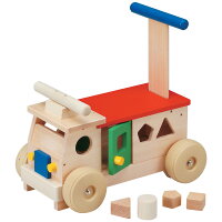 平和工業 Mocco モッコ カラフルバス〜日本製の木のおもちゃMocco（モッコ）シリーズ。手押し車としても使えるバスの木製足けり乗用玩具です。