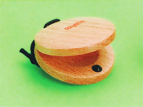 [メール便可] Rhythm poco リズムポコ カスタネット RP-100/C〜Rhythm pocoの木の素材を生かした美しい木目のシンプ…