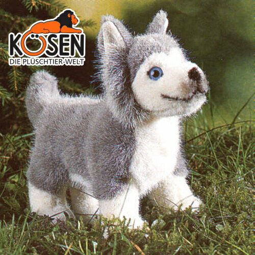 KOESEN ケーセン社 シベリアンハスキーの子 4080〜ドイツ・KOESEN/KOSEN（ケーセン社）の動物のぬいぐるみ。愛らしい表情の犬（イヌ/いぬ）のぬいぐるみです。出産祝い クリスマス プレゼント 結婚記念日 出産したママへのご褒美にもおすすめ