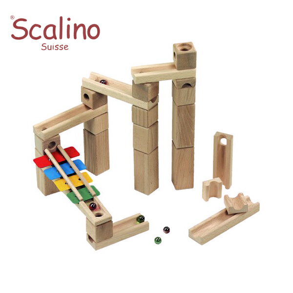 Scalino スカリーノ社 Scalino スカリーノ 鉄琴セット〜スイス製のピタゴラスイッチのように凝ったコースが作れる組み立て玉の塔「スカリーノ」シリーズ。バラエティに富んだ玉の塔が作れる補充セット。(SCA-J5-4)