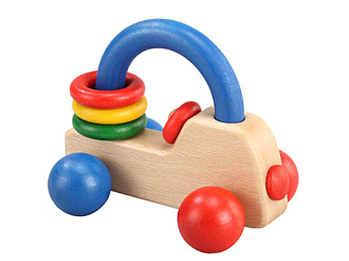 ラトル Play Me Toys プレイミートーイズ ロイヤルカー カラー〜ドイツ産の良質なブナ材を使用した赤ちゃんの車のおもちゃです。ガラガラとしてもご使用できます。(pi0603)