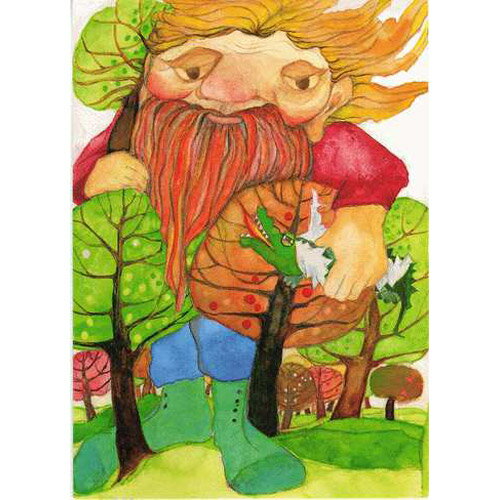メール便可 エバマリア オットーハイドマン ポストカード 木のジャイアント〜ドイツを代表する絵本作家 エバマリア オットーハイドマンのイラストを用いたポストカード「自然の妖精シリーズ」。
