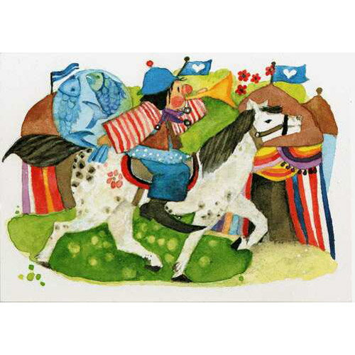 メール便可 エバマリア オットーハイドマン ポストカード 馬に乗って〜ドイツを代表する絵本作家 エバマリア オットーハイドマンのイラストを用いたポストカード「ライディングシリーズ」。