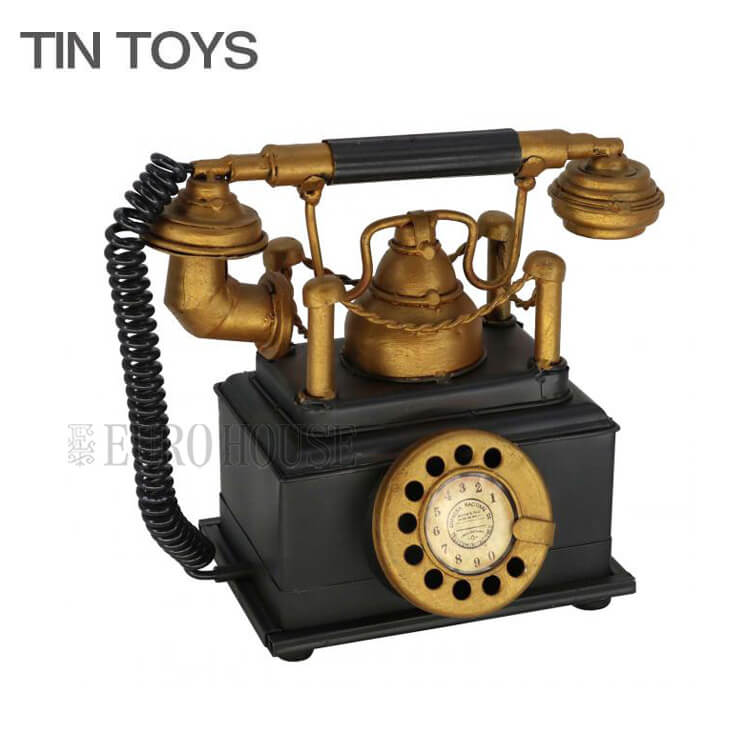 【送料無料】ブリキのおもちゃ telephone bank 黒電話 電話 オブジェ インテリア小物  ...