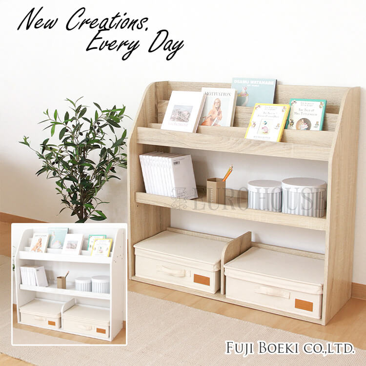 【送料無料】ブックラック 80幅 オーク ホワイト 本棚 ブックスタンド 組立 シンプル 一人暮らし 新生..