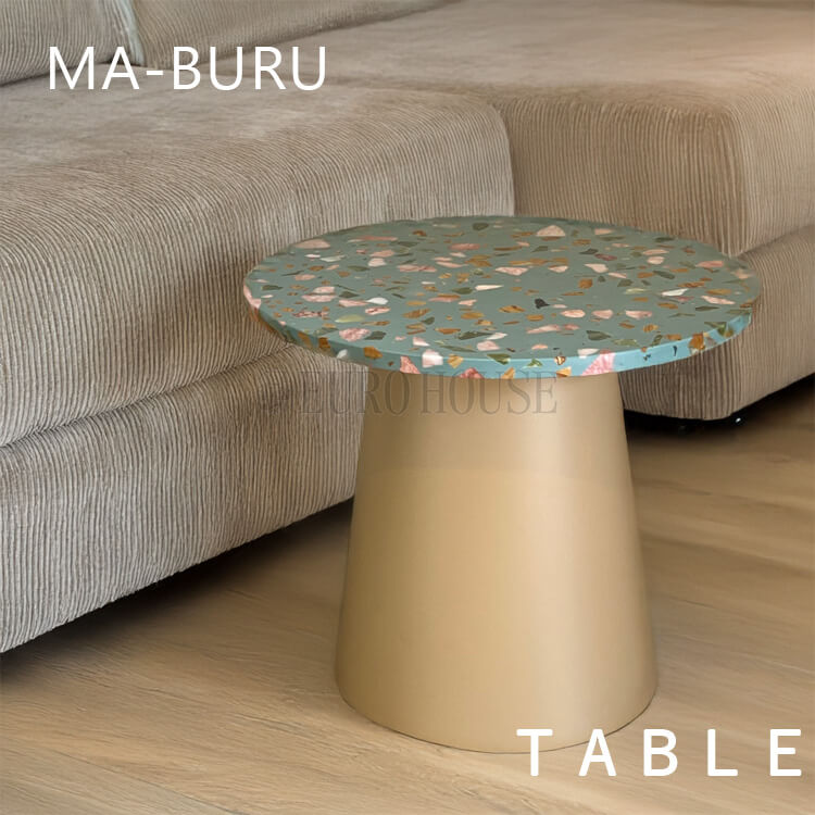 サイドテーブル　大理石　丸型　グリーン系　家具　インテリア　レトロ　モダン サイドテーブル 大理石 丸型 グリーン系 家具 インテリア レトロ モダン