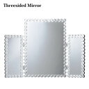 マラソン期間中店内商品ポイント最大20倍【送料無料】卓上 三面鏡 Three sided mirror ミラー 鏡 スタンド ウォール メイク 女優 ゴージャス ショップ アパレル セレブ クリスタル アート ジュエリー おしゃれ インスタ映え