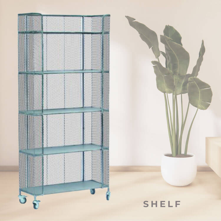 マラソン期間店内商品ポイント最大20倍【送料無料】シェルフ ラック 棚 ディスプレイシェルフ 網 80634 リビング 飾り棚 ガーデン 収納 スペパ 東洋石創
