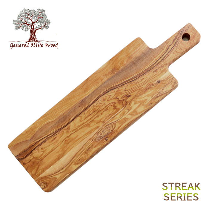 ジェネラルオリーブウッド General olive Wood ストリークシリーズ オリーブの木 ハンドル付チョッピングボード 50cm ＃GB195550
