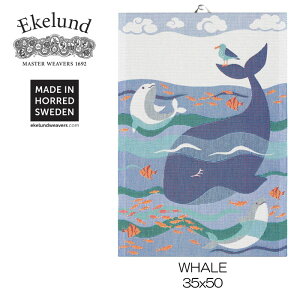 【新商品】エーケルンド　Ekelund　WHALE　35×50cm　【キッチンタオル/タペストリー/北欧/オーガニックコットン/ホエール】　#97029