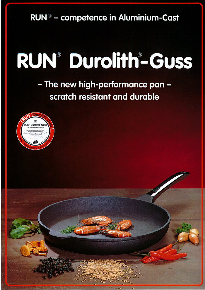 【訳あり】ルン　RUN　デュロリスグースフライパン24cm　赤ラベル　124S【ガス用】