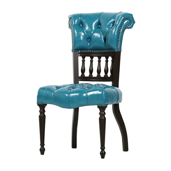 輸入家具 デザイナーズ ターコイズブルーPUレザーキャプテンシングルチェア Mサイズ　VINCENT(ヴィンセント) デスクチェア アームチェア パーソナルチェア チェア 店舗家具 水色 9001-M-5P49B